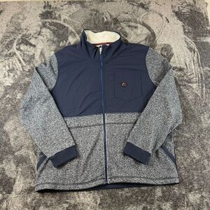 Carbon 2 Cobalt Full Zip Mock Neck Heather Blue Jacket Terry Lined Men's XL
